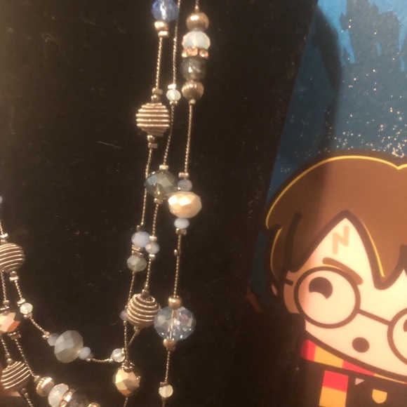 Color  Blue Beaded Necklace - Picture 2 of 4